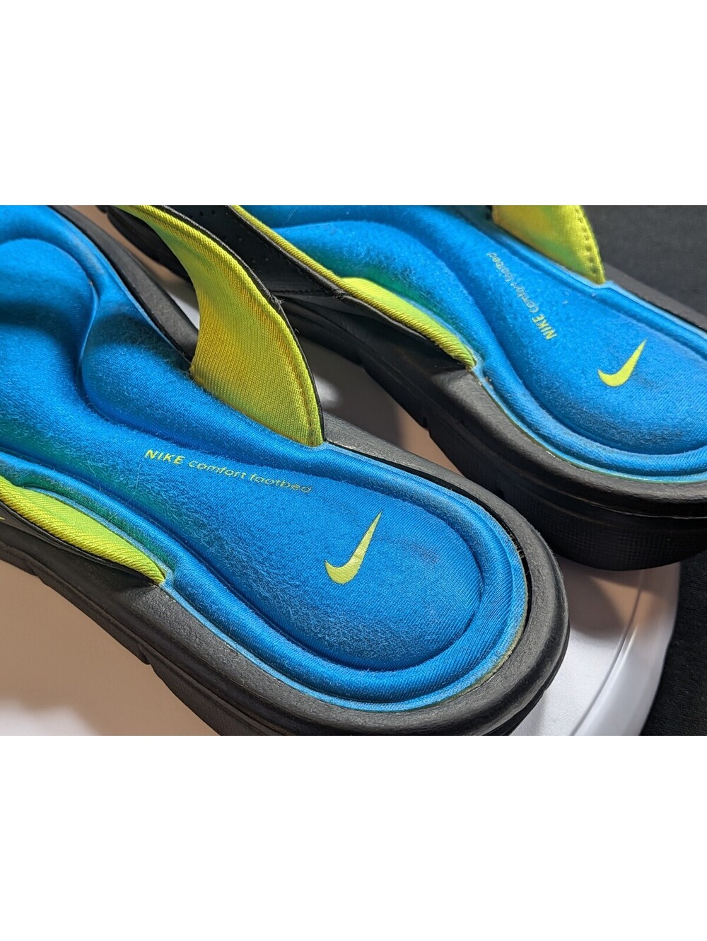Nike Comfort Footbed Blue/Black/Volt Slides